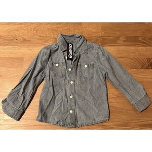 Lot of 2 Toddler Boy Button Down Shirts 3T OshKosh Denim & US Polo